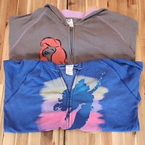 Womens 2-Pack Disney Little Mermaid Ariel Full Zip Hoodies - Size XL